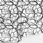 Wallpaper Peel and Stick Wallpaper Removable Wallpaper Home Decor Wall Art Wall Decor Room Decor / Black and White Abstract Wallpaper - A042