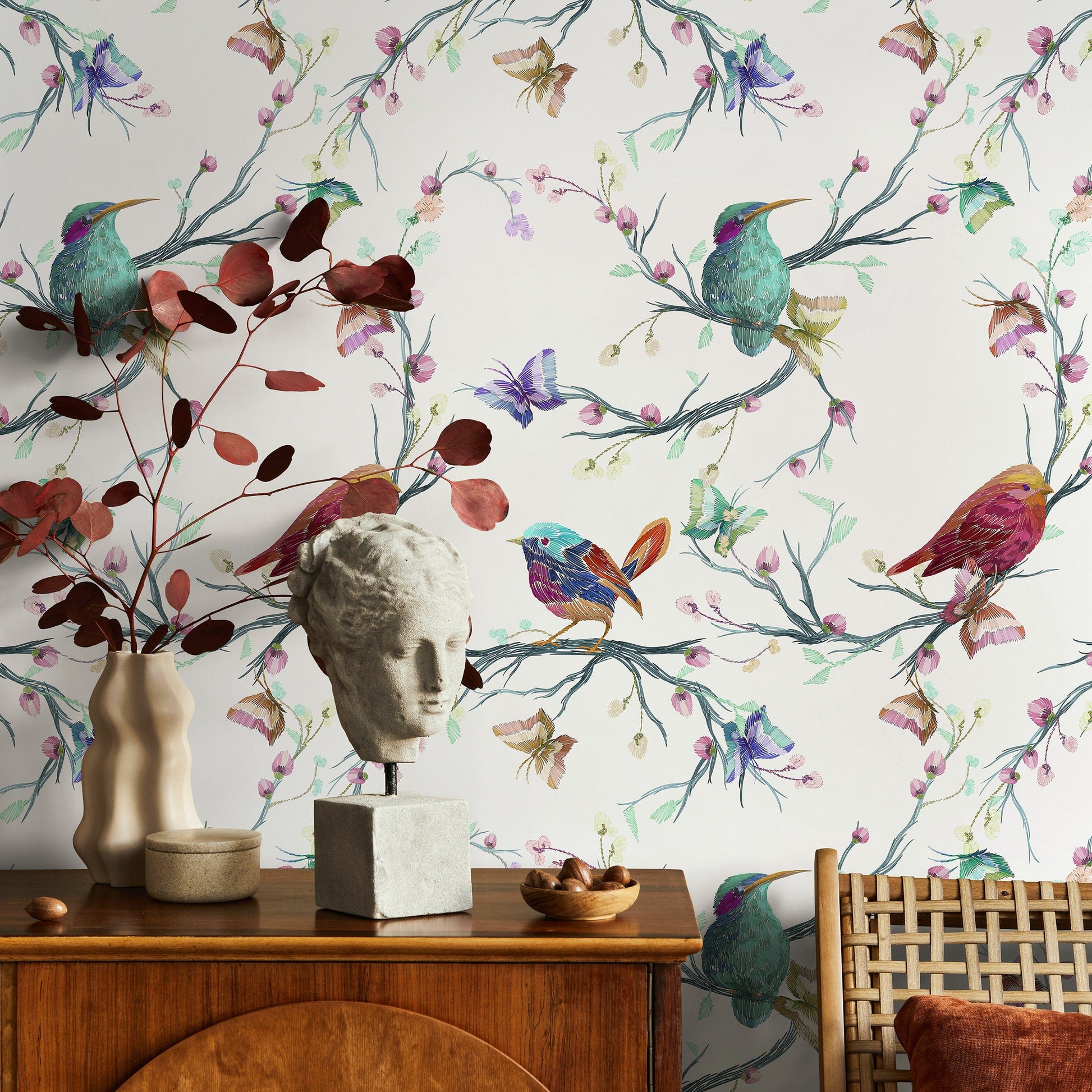 Wallpaper Peel and Stick Wallpaper Removable Wallpaper Home Decor Wall Art Wall Decor Room Decor Wall Prints / Birds Animal Wallpaper - A061