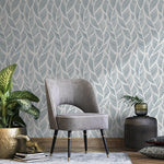 Wallpaper Peel and Stick Wallpaper Removable Wallpaper Home Decor Wall Art Wall Decor Room Decor / Light Blue feather Wallpaper - A063
