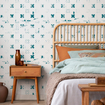 Wallpaper Peel and Stick Wallpaper Removable Wallpaper Home Decor Wall Art Wall Decor Room Decor / Cross Pattern Wallpaper - A852