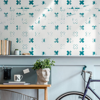 Wallpaper Peel and Stick Wallpaper Removable Wallpaper Home Decor Wall Art Wall Decor Room Decor / Cross Pattern Wallpaper - A852