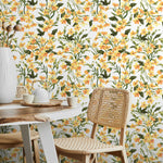 Wallpaper Peel and Stick Wallpaper Removable Wallpaper Home Decor Wall Art Wall Decor Room Decor / Cute Yellow Flowers Wallpaper - A121