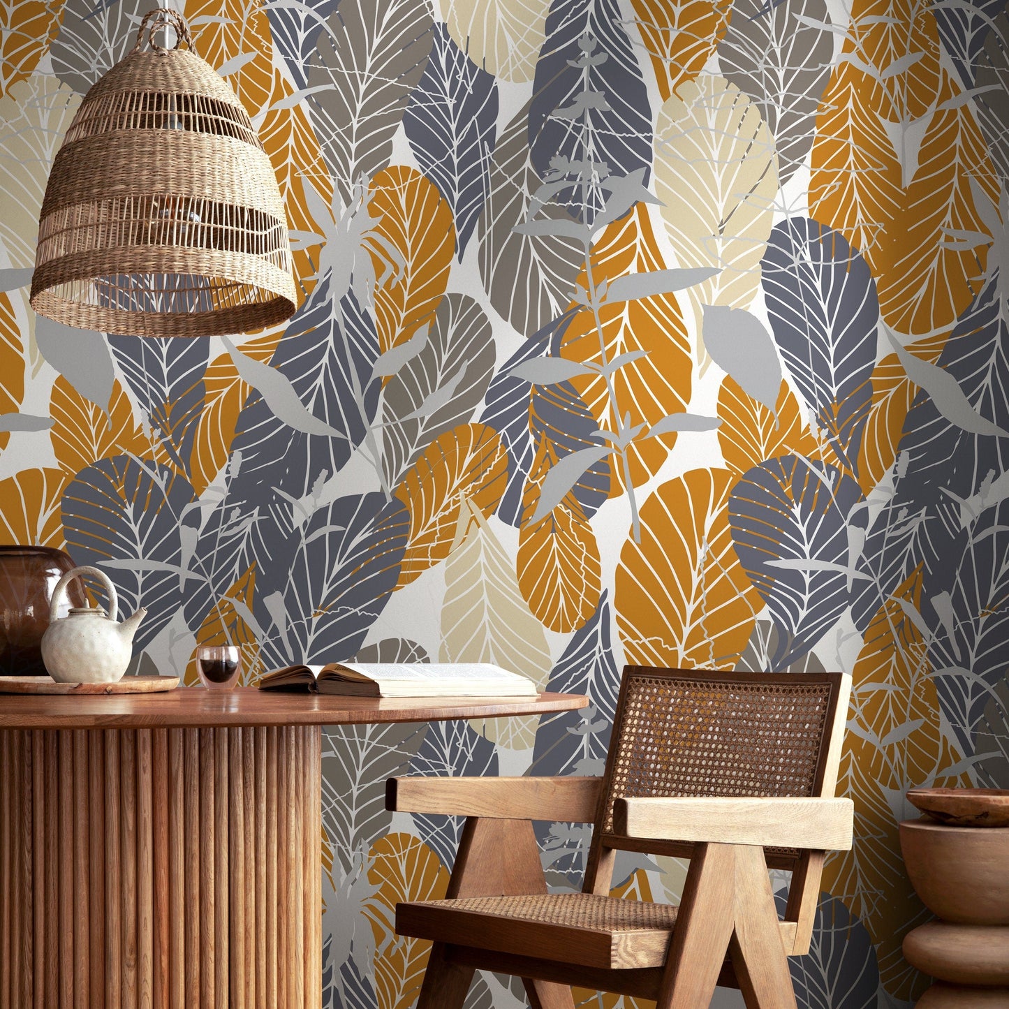 Wallpaper Peel and Stick Wallpaper Removable Wallpaper Home Decor Wall Art Wall Decor Room Decor / Autumn Leaves Wallpaper - A889