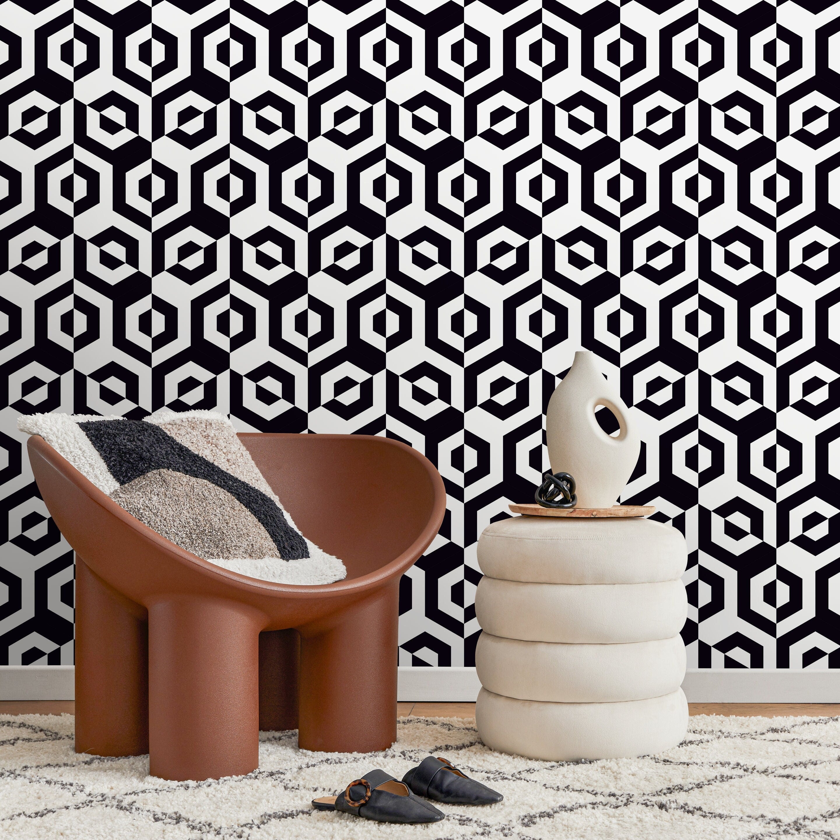 Wallpaper Geometry Patterns Indesign Geometric Wallpaper - Removable Wall Decor | Easy Install – ONDECOR.COM