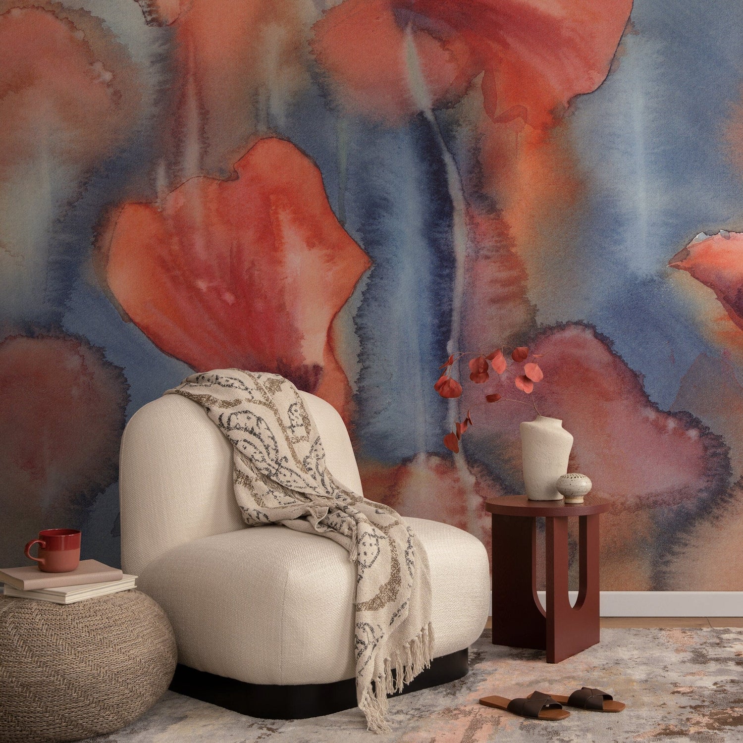Wallpaper Removable Wallpaper Peel and Stick Wallpaper Wall Decor Home Decor Wall Art Room Decor / Abstract Watercolor Paint Wallpaper -A131