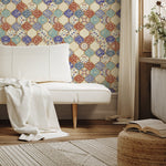 Wallpaper Peel and Stick Wallpaper Removable Wallpaper Home Decor Wall Art Wall Decor Room Decor / Colorful Marrakech Tile Wallpaper - A139
