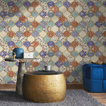Wallpaper Peel and Stick Wallpaper Removable Wallpaper Home Decor Wall Art Wall Decor Room Decor / Colorful Marrakech Tile Wallpaper - A139