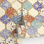 Wallpaper Peel and Stick Wallpaper Removable Wallpaper Home Decor Wall Art Wall Decor Room Decor / Colorful Marrakech Tile Wallpaper - A139