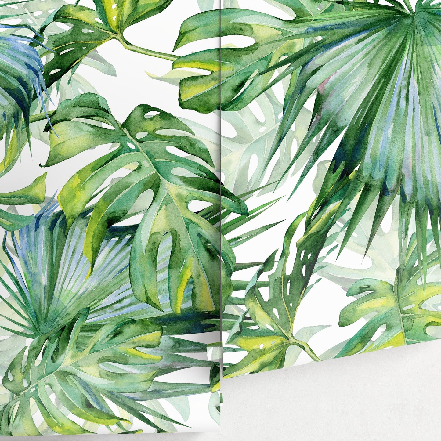 Tropical Monstera Leaf Wallpaper Peel and Stick and Traditional Wallpaper - A214