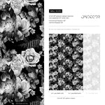 Wallpaper Peel and Stick Wallpaper Removable Wallpaper Home Decor Wall Art Wall Decor Room Decor / Dark Floral Wallpaper - B099