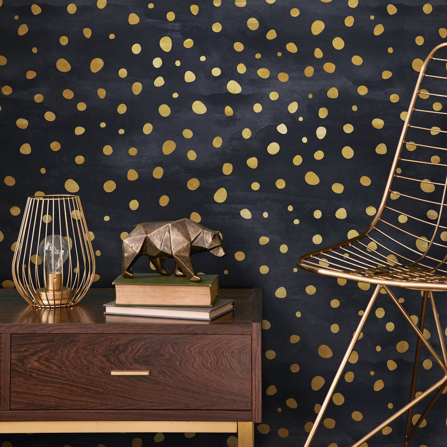 Wallpaper Removable Wallpaper Peel and Stick Wallpaper Wall Decor Home Decor Wall Art Room Decor / Non-Metallic Dots Wallpaper - A142