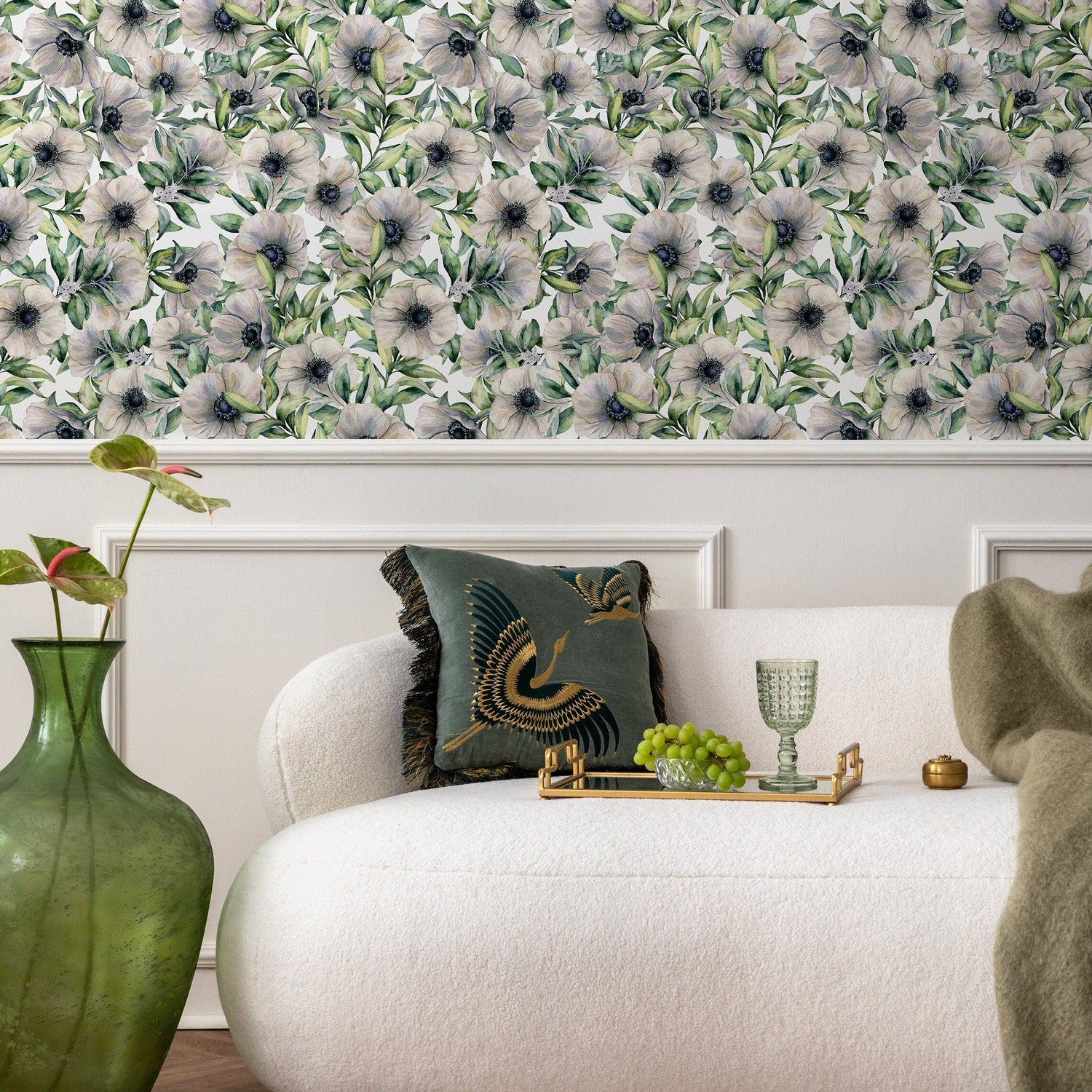 Wallpaper Peel and Stick Wallpaper Removable Wallpaper Home Decor Wall Art Wall Decor Room Decor / Vintage Floral Wallpaper - A907
