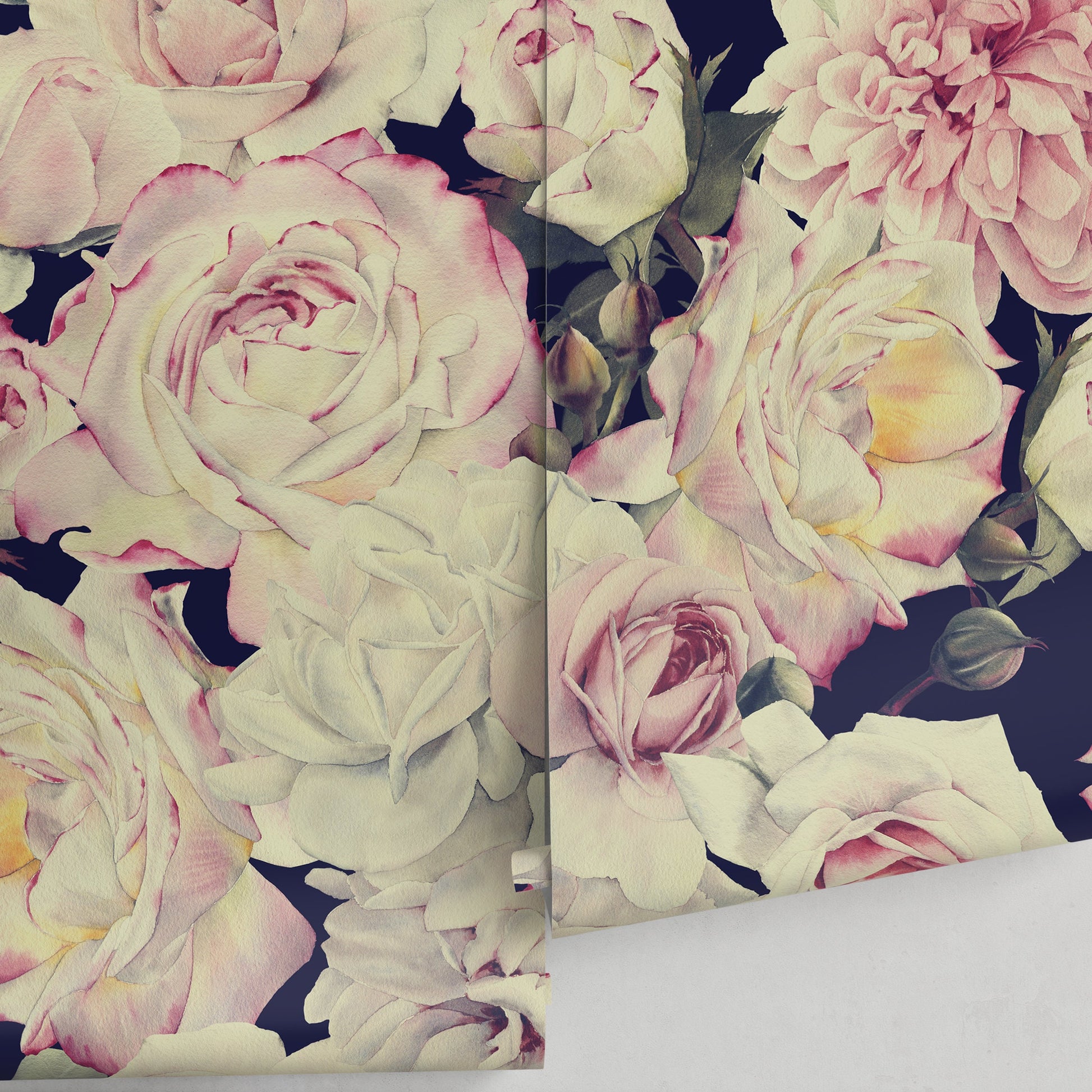 Wallpaper Peel and Stick Wallpaper Removable Wallpaper Home Decor Wall Art Wall Decor Room Decor / Vintage Roses Wallpaper - A221