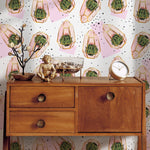 Geometric Cacti Pattern, Cactus Pattern, Cactus, Removable Wall Decor, Peel and Stick Wallpaper, Wall Paper Removable Wallpaper Mural - A267