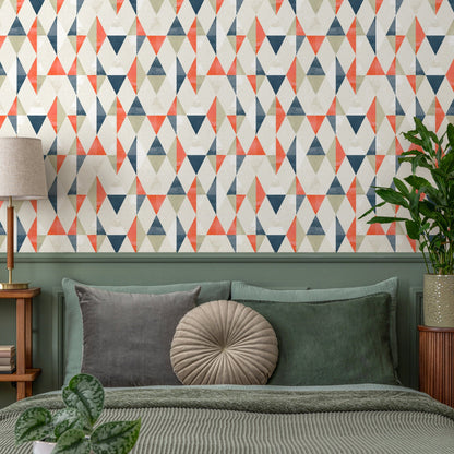 Wallpaper Peel and Stick Wallpaper Removable Wallpaper Home Decor Wall Art Wall Decor Room Decor / Vintage Geometric Wallpaper - A412