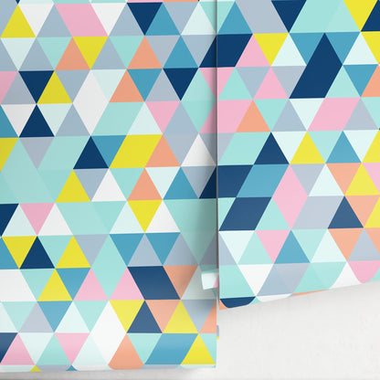 Wallpaper Peel and Stick Wallpaper Removable Wallpaper Home Decor Wall Art Wall Decor Room Decor / Colorful Triangle Wallpaper - A876