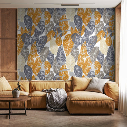 Wallpaper Peel and Stick Wallpaper Removable Wallpaper Home Decor Wall Art Wall Decor Room Decor / Autumn Leaves Wallpaper - A889