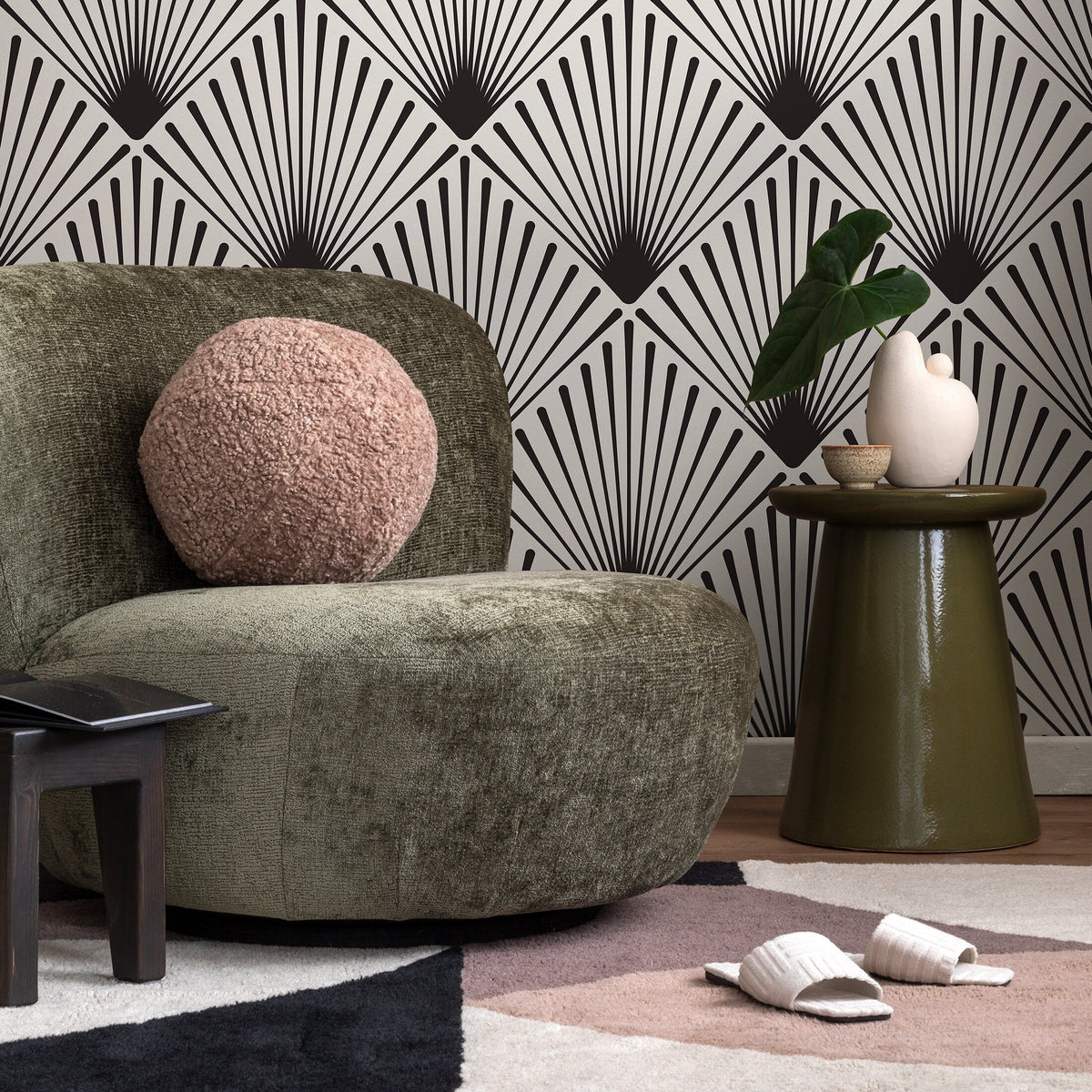 Removable Wallpaper Peel and Stick Wallpaper Wall Paper Wall Mural - Geometric Art Deco Wallpaper - B078