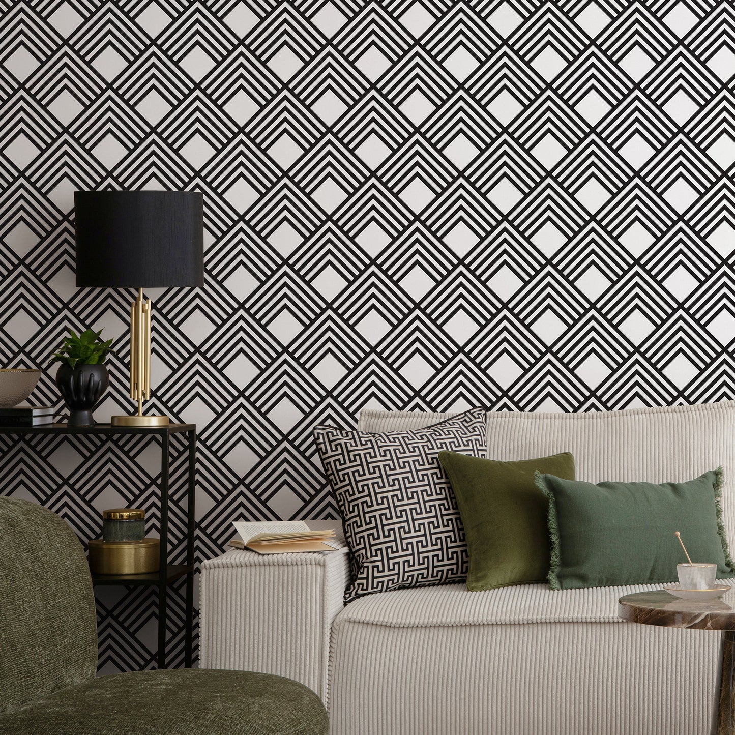 Removable Wallpaper Peel and Stick Wallpaper Wall Paper Wall Mural - Black and White Minimal Wallpaper - B084