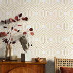 Wallpaper Peel and Stick Wallpaper Removable Wallpaper Home Decor Wall Art Wall Decor Room Decor / Yellow Geometric Wallpaper - A909