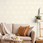 Wallpaper Peel and Stick Wallpaper Removable Wallpaper Home Decor Wall Art Wall Decor Room Decor / Yellow Geometric Wallpaper - A909