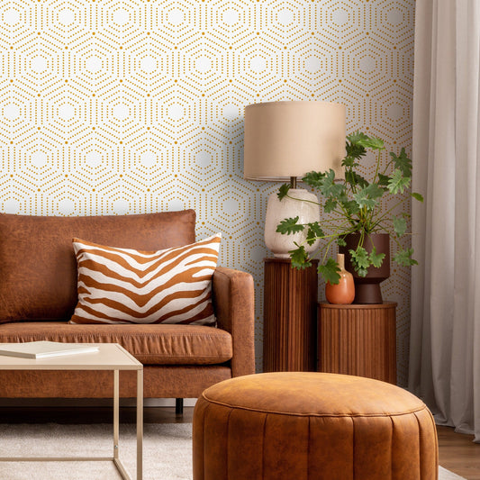 Wallpaper Peel and Stick Wallpaper Removable Wallpaper Home Decor Wall Art Wall Decor Room Decor / Yellow Geometric Wallpaper - A909