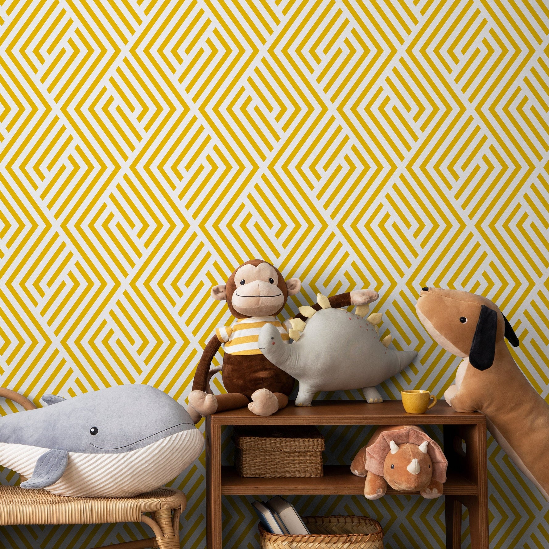 Minimal Yellow - Wallpaper Removable Wallpaper Peel and Stick Wallpaper Wall Paper Wall Mural - B246
