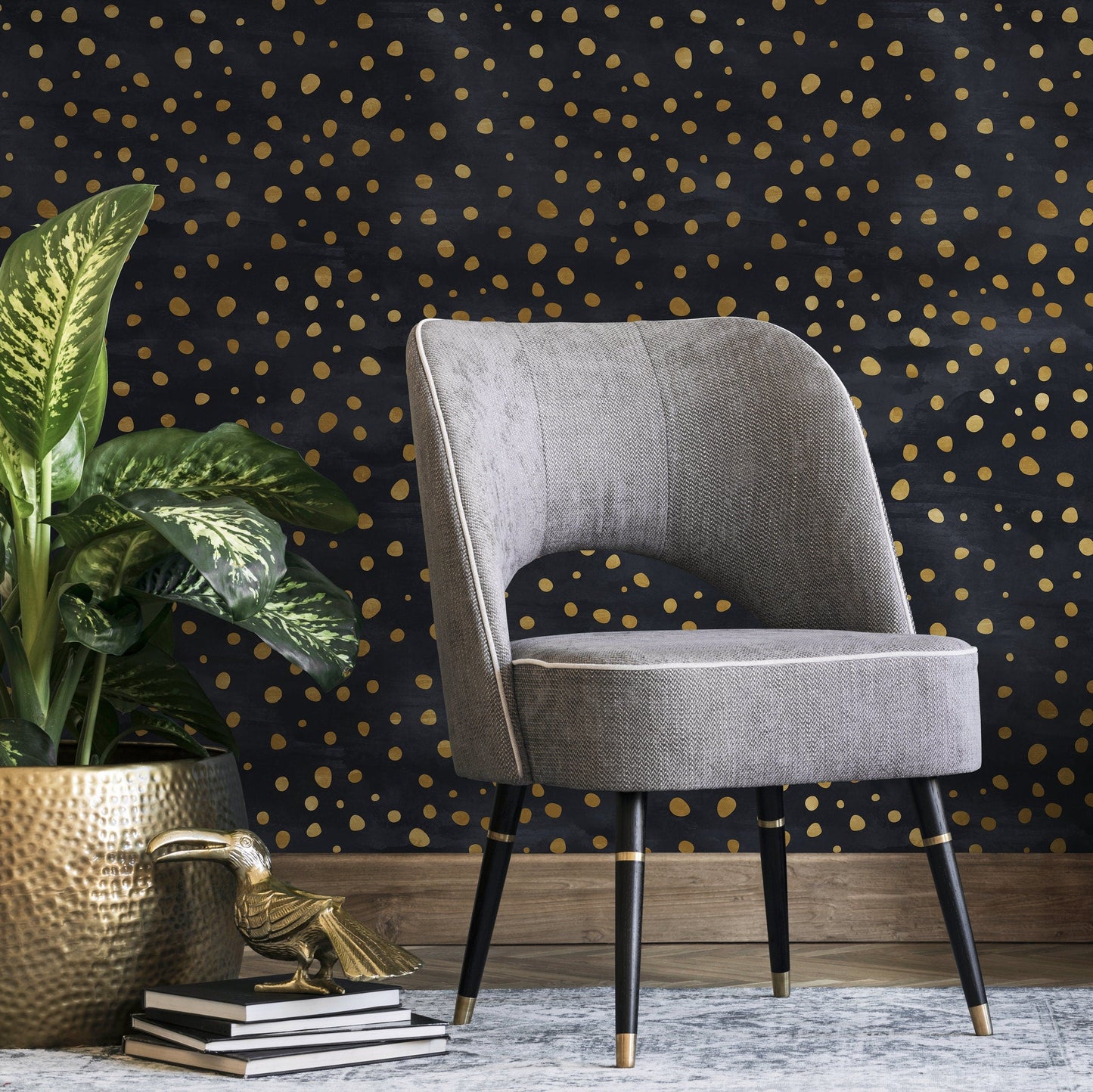 Wallpaper Removable Wallpaper Peel and Stick Wallpaper Wall Decor Home Decor Wall Art Room Decor / Non-Metallic Dots Wallpaper - A142