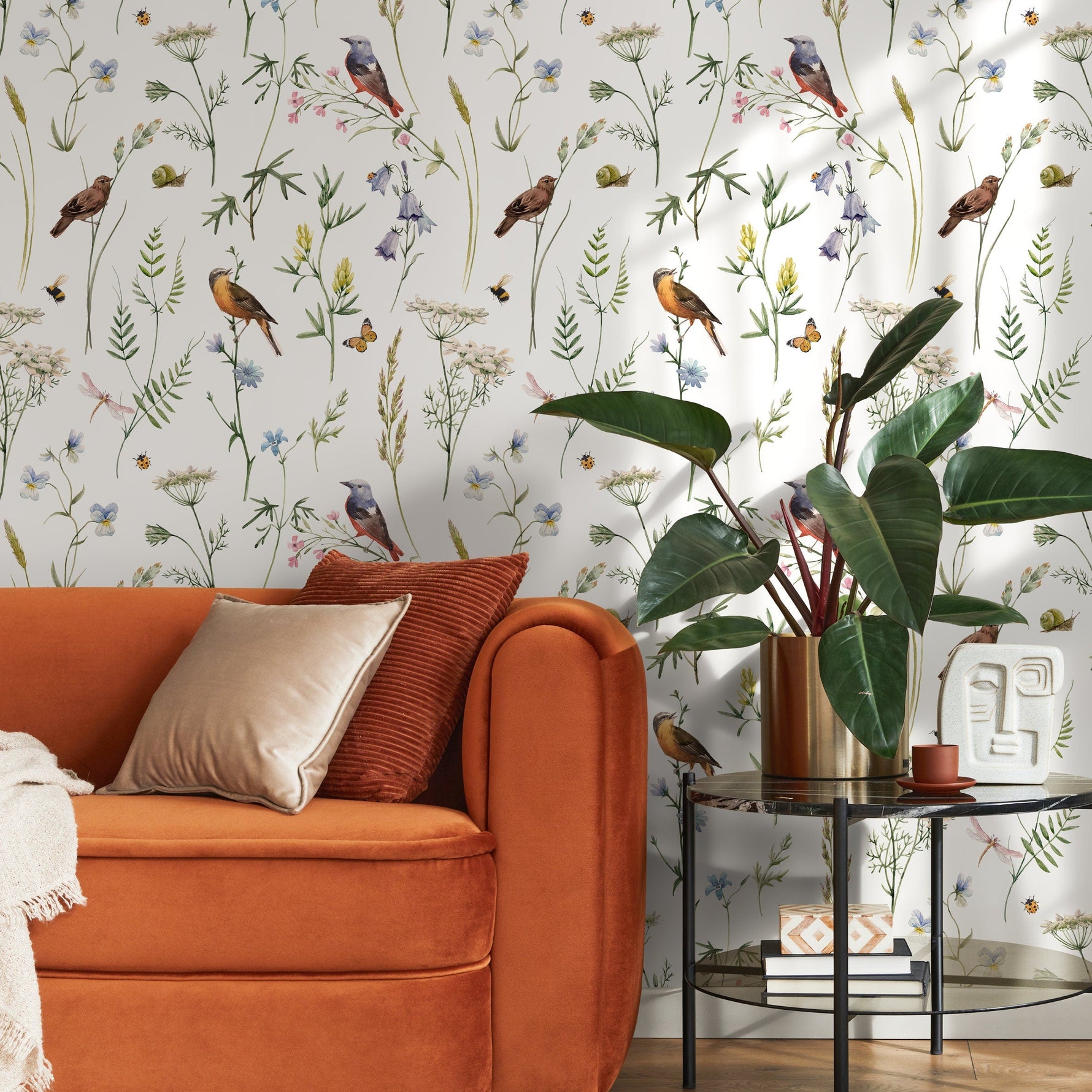 Removable Wallpaper Scandinavian Wallpaper Temporary Wallpaper Vintage Wallpaper Peel and Stick Wallpaper Wall Paper - D993