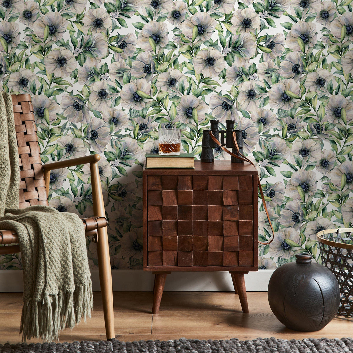 Wallpaper Peel and Stick Wallpaper Removable Wallpaper Home Decor Wall Art Wall Decor Room Decor / Vintage Floral Wallpaper - A907