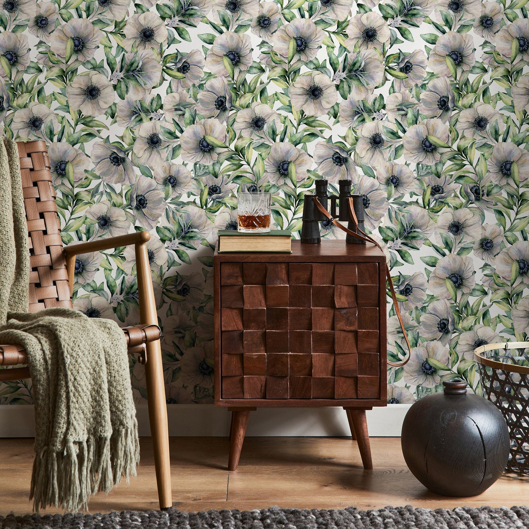 Wallpaper Peel and Stick Wallpaper Removable Wallpaper Home Decor Wall Art Wall Decor Room Decor / Vintage Floral Wallpaper - A907