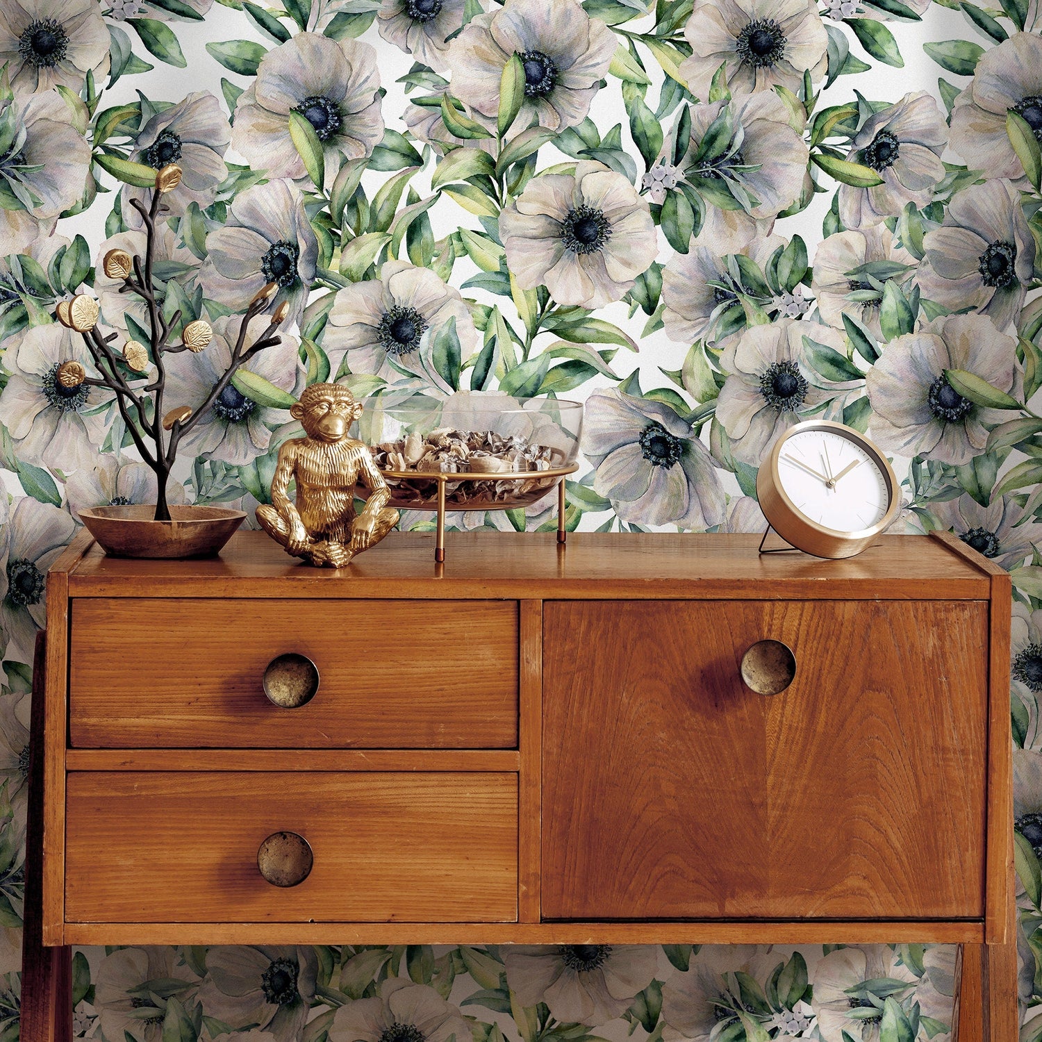 Wallpaper Peel and Stick Wallpaper Removable Wallpaper Home Decor Wall Art Wall Decor Room Decor / Vintage Floral Wallpaper - A907