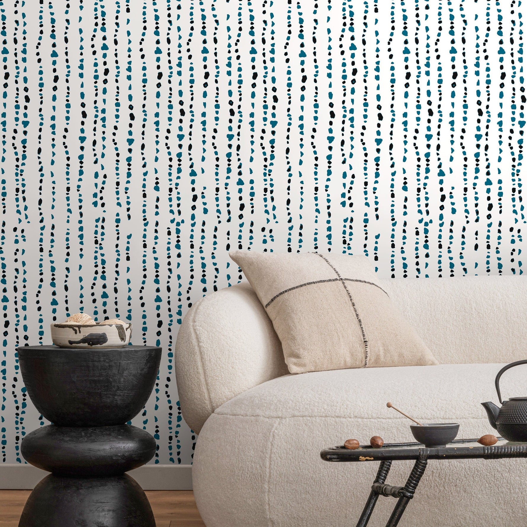 Wallpaper Peel and Stick Wallpaper Removable Wallpaper Home Decor Wall Art Wall Decor Room Decor / Blue Dots Simple Wallpaper - A150