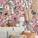 Removable Wallpaper Peel and Stick Wallpaper Wall Paper Wall Mural - Vintage Floral Wallpaper - A615