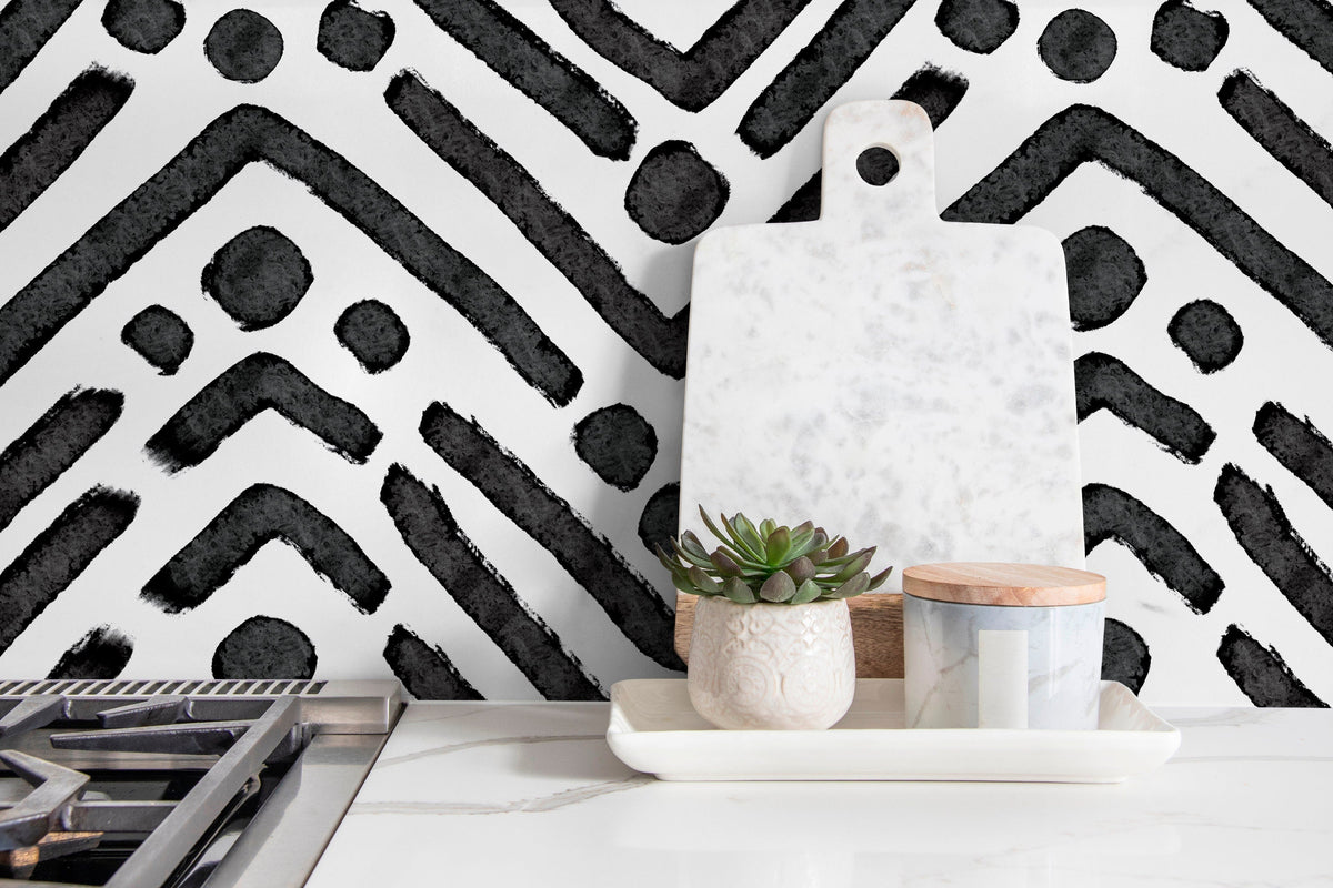 Removable Wallpaper Peel and Stick Wallpaper Wall Paper Wall Mural - Black and White Wallpaper - X104