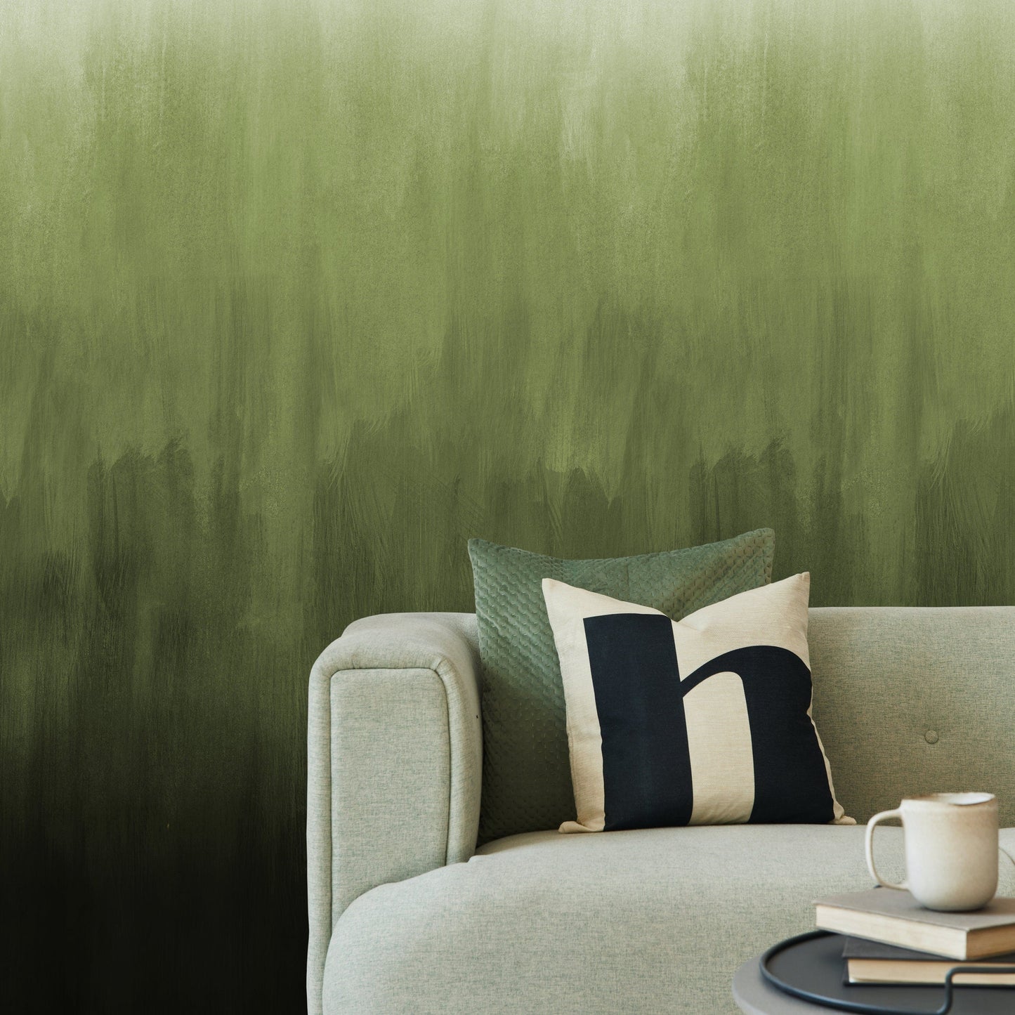 Wallpaper Peel and Stick Wallpaper Removable Wallpaper Home Decor Wall Art Wall Decor Room Decor / Green Abstract Ombre Wallpaper - X160