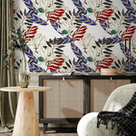 Wallpaper Peel and Stick Wallpaper Removable Wallpaper Home Decor Wall Art Wall Decor Room Decor / Contemporary Leaves Wallpaper - B321
