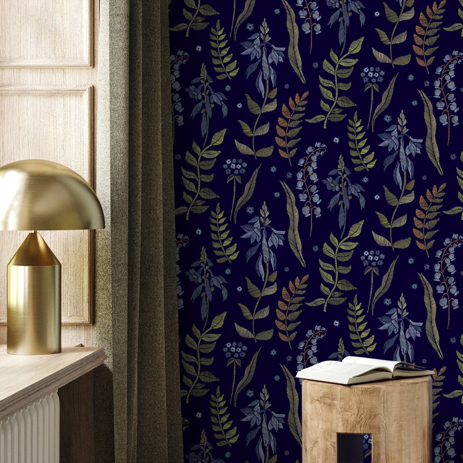 Removable Wallpaper Peel and Stick Wallpaper Wall Paper Wall Mural -Fern Wallpaper - Floral Wallpaper - B535