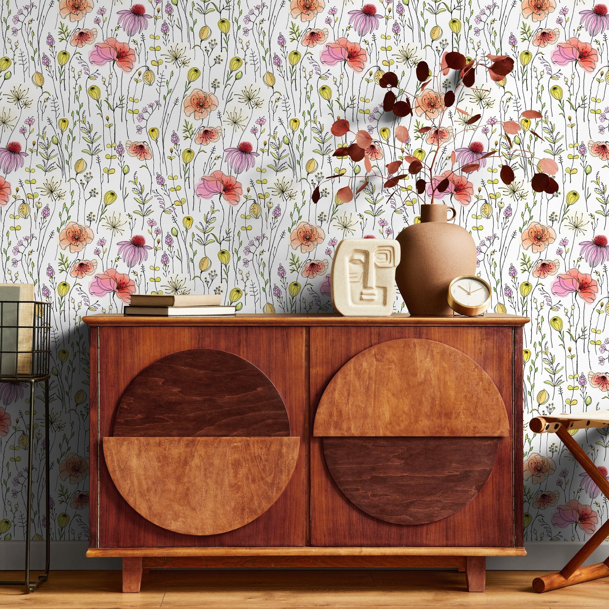 Removable Wallpaper Peel and Stick Wallpaper Wall Paper Wall Mural - Vintage Floral Wallpaper - B018