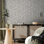 Removable Wallpaper Peel and Stick Wallpaper Wall Paper Wall Mural - Black and White Minimal Wallpaper - B077