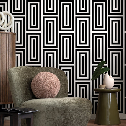 Minimal Wallpaper Removable Wallpaper Peel and Stick Wallpaper Wall Paper Wall Mural - Black and White Minimal Wallpaper - B098