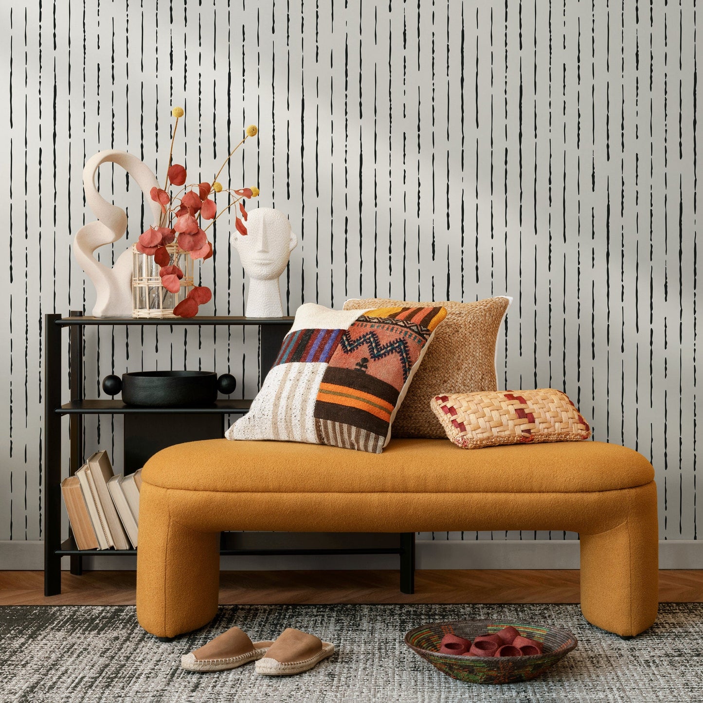 Removable Wallpaper Peel and Stick Wallpaper Wall Paper Wall Mural - Minimal Drops Wallpaper - B101