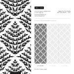 Black and White Leaf Wallpaper / Peel and Stick Wallpaper Removable Wallpaper Home Decor Wall Art Wall Decor Room Decor - C856