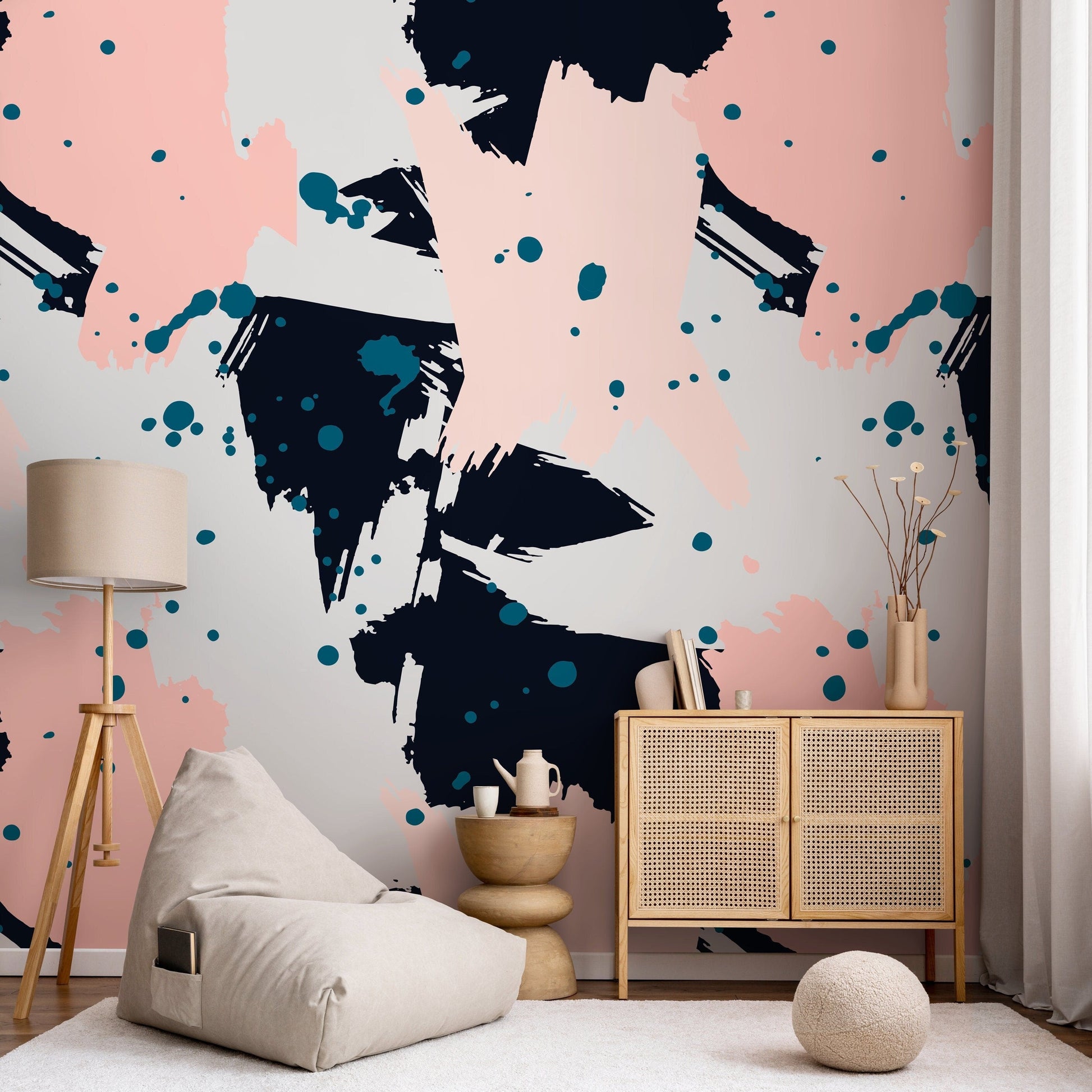 Wallpaper Peel and Stick Wallpaper Removable Wallpaper Home Decor Wall Art Wall Decor Room Decor / Abstract Brush Wallpaper - B263