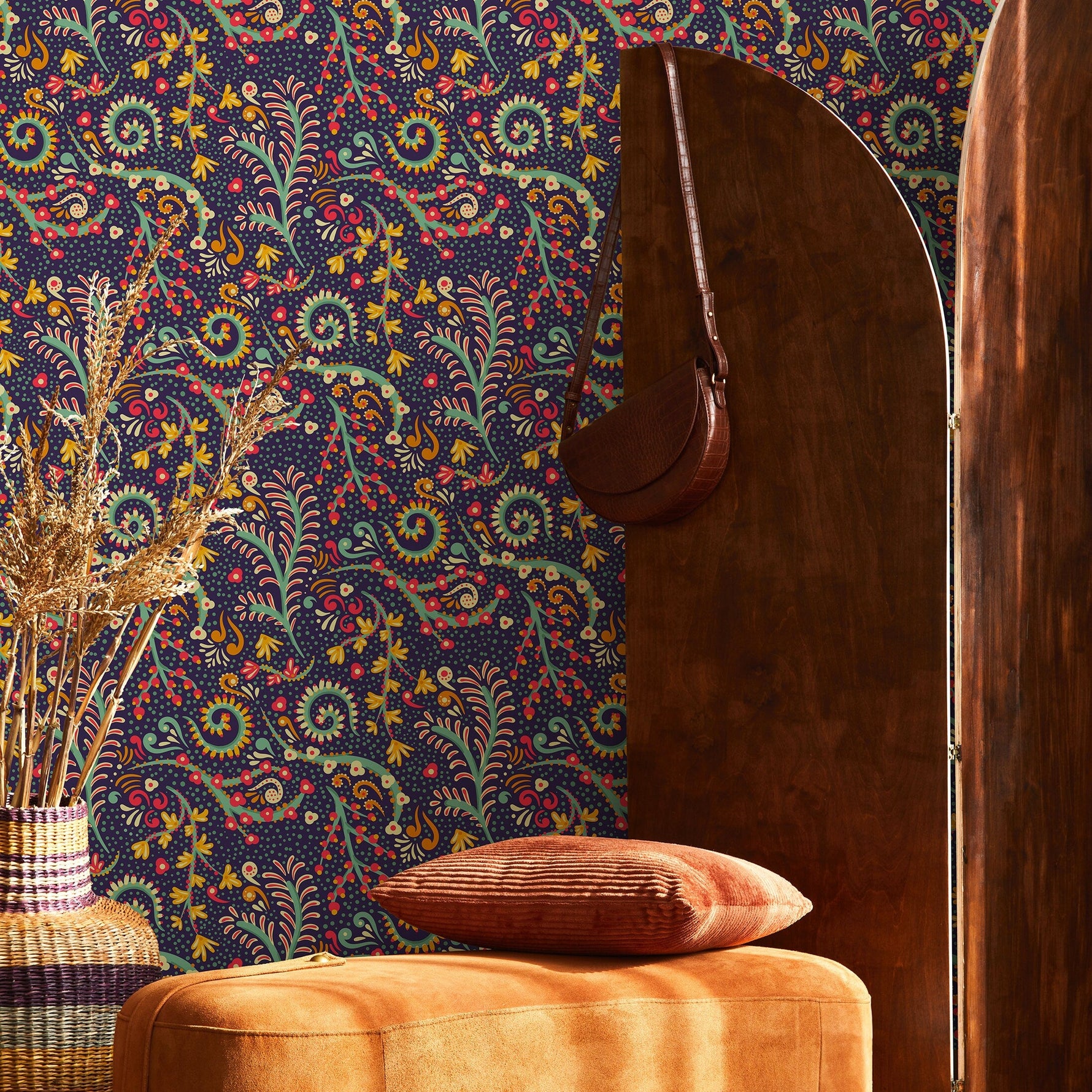 Contemporary Flowers Wallpaper - Removable Wallpaper Peel and Stick Wallpaper Wall Paper - B271