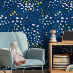 Hand-drawn Flowers Wallpaper - Removable Wallpaper Peel and Stick Wallpaper Wall Paper Wall Mural - B422