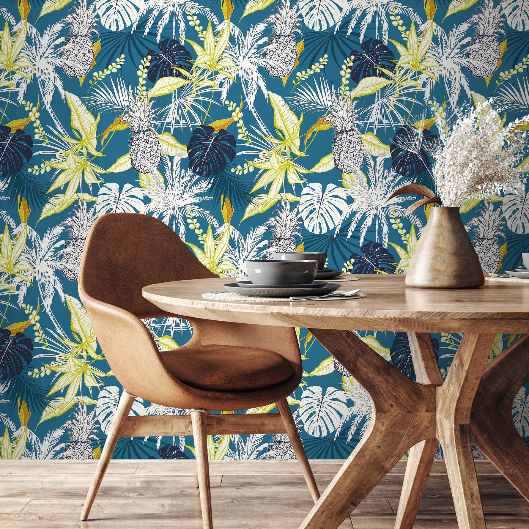 Leaves Wallpaper - Removable Wallpaper Peel and Stick Wallpaper Wall Paper - B427