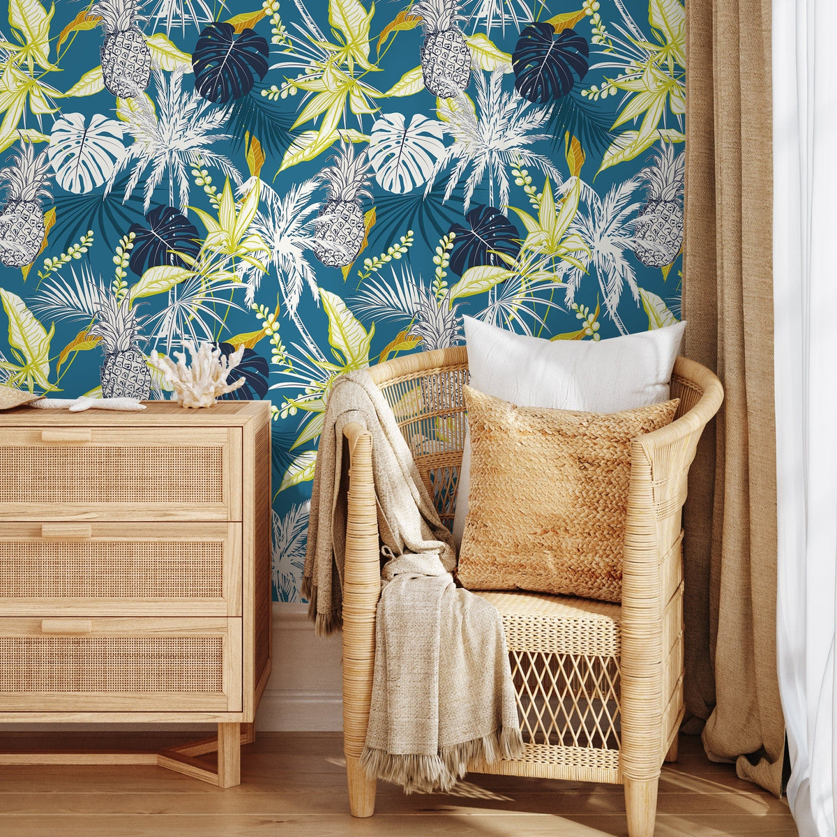 Leaves Wallpaper - Removable Wallpaper Peel and Stick Wallpaper Wall Paper - B427