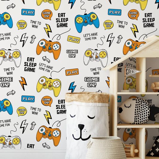 Removable Wallpaper Peel and Stick Wallpaper Wall Paper Wall Mural - Video Gamer- Control Wallpaper - B534