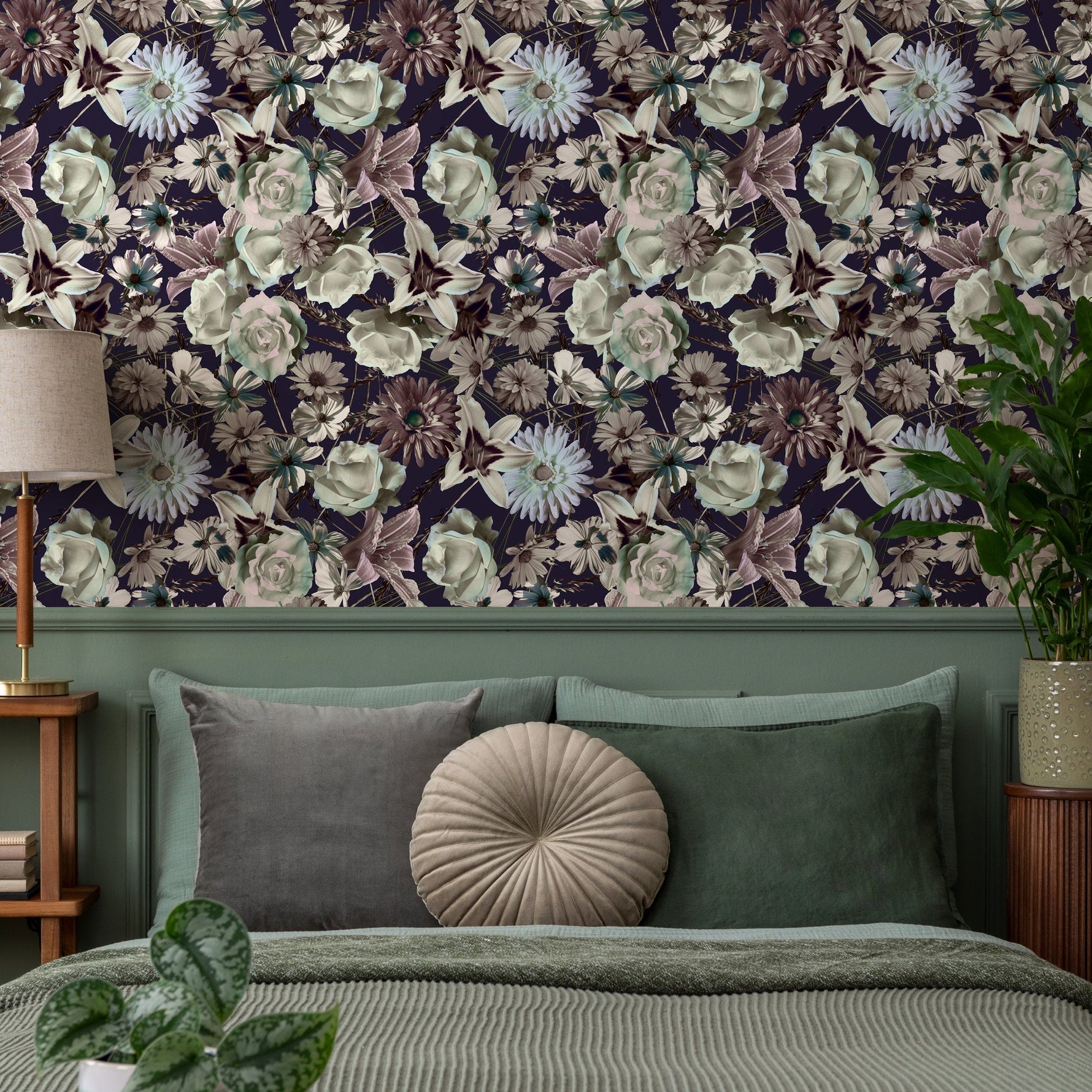 Removable Wallpaper Peel and Stick Wallpaper Wall Paper Wall Mural - Bohemian Floral Wallpaper - B558